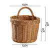 Cesta Tecida Nórdica Cozinha Cesta de Armazenamento de Gengibre e Alho Cesta Vintage de Parede Cesta Pequena Portátil para Flores Cesta Suspensa para Utensílios de Cozinha