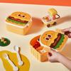 Lonchera de Hamburguesa para Estudiantes de Primaria que Van a la Escuela y Trabajadores de Oficina, Lonchera Dividida, Caja Portátil Linda de Dibujos Animados para Mantener Fresco