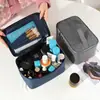 Bolsa de Almacenamiento Portátil para Viajes de Gran Capacidad de Tela Oxford Impermeable Bolso para Artículos de Tocador Bolso Cosmético Simple Moderno
