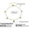 Cadena de collar con colgante de circonita cúbica en forma de lágrima inspirada en la dopamina, superventas europea y americana, conjunto de pulsera y tobillera de joyería minimalista y versátil para mujer