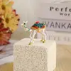 Caixa de Joias Pequena Esmaltada Caixa de Joias Camelo Luminária Pendente Pequena Ornamentos de Mesa de Luxo Caixa de Armazenamento de Joias Anel Brincos