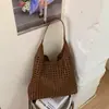 Bolso Tejido Hueco de Gran Capacidad Estilo Relajado Shuai Mi Home para Mujer 2026 Nuevo Bolso de Hombro Bolso Tote de Moda para Viajar al Trabajo