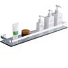 Estante de Almacenamiento de Baño con Luz para Inodoro de Aluminio Espacial Grueso de Lujo Transfronterizo con Vidrio Montado en Pared Perforado