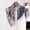 Pañuelo Cuadrado de Algodón Estilo Pintura al Óleo con Estampado de Arte Vintage, Pañuelo de Seda Decorativo Suave y Versátil, Nuevo Pañuelo de Cuello de Moda para Mujer