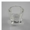 Venta al por mayor de herramientas para uñas, vaso de cristal octagonal pequeño sin tapa, vaso mezclador de líquidos aplicable para uñas de cristal