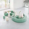 Conjunto de Sofá Redondo Moderno Minimalista Criativo para Lazer e Mesa de Centro para Recepção e Área de Descanso, com Formato Único para Recepção e Discussões