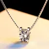 Collar de plata de ley S925 con diamante para mujer, colgante de cristal, cadena de clavícula simple japonesa y coreana, joyería de moda, regalo de cumpleaños