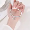 Jiamao plateado en plata 999 campana con forma de Fu push-pull sólida brillante pulsera regalo femenino para novia y novia venta directa de fábrica