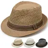 Sombrero de sol de paja, fedora pequeño, sombrero de jazz retro de malla para hombre, sombrero de protección solar de retazos estilo coreano, sombrero de moda de verano estilo británico