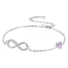 Pulsera de Infinito de Amor con Piedras de Nacimiento de Doce Colores de Lujo Ligero, Diseño de Nicho, Pulsera de Moda que Ilumina la Piel, Regalo para el Cumpleaños de la Novia