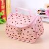 Bolsa de Cosméticos Estilo Coreano, Bolso de Moda, Bolso de Mano Satín Rojo Rosa Negro, Bolsa de Almacenamiento de Artículos de Tocador Love, Al por Mayor en Stock