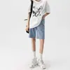 Shorts Jeans Versátil Estilo Coreano para Mulheres, Novo Verão 2023 Cintura Alta Solto Emagrecedor Perna Reta Jeans