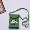 Bolso para teléfono móvil de estilo coreano con diseño de panda pequeño, bandolera de punto, bolso de mano con solapa, bolso informal para salir