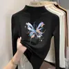 Camiseta térmica de manga larga para niña con forro polar, nuevo estilo otoño/invierno 2026, para niñas mayores y jóvenes, camiseta con cuello semi-alto
