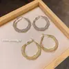 Pendientes de Aro Metálico Únicos con Pasador de Plata S925 2024 Nuevo Diseño de Nicho de Moda Pendientes de Gama Alta para Mujer Verano