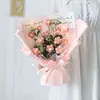 Pacote de material para buquê de tricô diy buquê de tricô acabado crochê feito à mão namorada tapete criativo floricultura