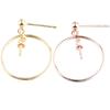 Pendientes de Plata de Ley S925 Soporte Vacío Estilo K Simple DIY Pendientes Geométricos Pendientes Portador Vacío de Cera de Abeja Perla de Imitación Portador de Oreja