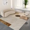 Alfombra para Sala de Estar Estilo Crema Alfombra Simple para Piso Dormitorio Lavado Cero Alfombra de Noche de Cama Hogar de Alta Gama Sofá Mesa de Centro Manta Antideslizante