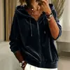 2026 Nueva Sudadera para Mujer de Manga Larga, Color Sólido, con Cordón, con Capucha y Cremallera, Moda Casual Transfronteriza Europea Americana Amazon