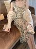 Dinámico y Elegante, Me Gustan las Faldas con Tirantes, los Vestidos de Gasa Estampados, los Estilos de Verano de Longitud Media