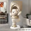 Fabricante Alemão 2026 Novo Modelo Urso Violento Criativo Grande Enfeites de Chão para Sala de Estar Decoração de Luxo Leve ao Lado do Sofá