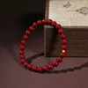 2026 Nuevo Modelo Simple Pulsera de Cinabrio Mineral Crudo de Cinabrio para Mujer Edición Conmemorativa del Zodiaco Perlas de Arena Púrpura Perlas de Vidrio