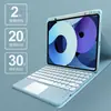 Adequado para iPad 11ª Geração Teclado Bluetooth com Teclas Redondas Capa Protetora Teclado com Luz de Fundo de 10,2 polegadas e Cobertura para Mouse