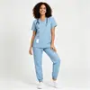 Uniforme cirúrgico médico de comércio exterior, respirável e não abafante, conjunto de duas peças para equipe médica de hospital e clínica direto da fábrica