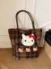 Nova Bolsa de Mão de Lã Xadrez Outono/Inverno da Maillard, Bolsa Transversal de Ombro Estilo Coreano College com Cabeça de Boneca