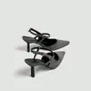 Tacones de Aguja Puntiagudos para Mujer, Estilo Popular en Línea, Sandalias Casuales de Gamuza con Correa Única de Tacón Alto, Punta Cerrada, Sin Espalda, Estilo Coreano, Talla Pequeña