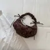 Bolso de hombro de moda estilo coreano ins con diseño de lazo único, bolso tipo albóndiga de nicho para el día a día, bolso de moda de lunares para llevar debajo del brazo