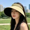 Sombrero de Sol para Ciclismo de Primavera y Verano para Mujeres, Ala Ancha de Terciopelo Negro de Goma, Sombrero Solar Anti-UV para Ciclismo al Aire Libre