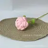 Rosas Acabadas Feitas à Mão em Crochê de Lã para Decoração de Casa, Miosótis, Margaridinhas, Rosas Bolha, Flores Artificiais de Alta Qualidade
