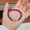 Moda Primavera y Verano Todo-partido Pulsera de Plata 925 Calabaza Ábaco Amatista Lujo Ligero Gama Alta Retro para Mujer