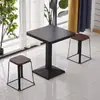 Mesa de negociación engrosada, habitación de hotel en alquiler, restaurante de comida rápida, juego de mesa y sillas para té de burbujas y bocadillos, cafetería, mesa cuadrada pequeña de color pizarra