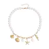 Collar de Acero Inoxidable con Colgante de Estrella de Mar, Concha y Caballito de Mar, con Cuentas, Joyería para Mujer, Venta al por Mayor