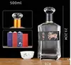 Uma garrafa de vinho branco de 500ml garrafa de vinho para remédio chinês garrafa de vinho 500ml garrafa vazia vidro branco cristal espessado impressão garrafa de vinho para fabricação própria