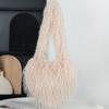 Suministro de Bolsas de Peluche Nuevas con Forma de Corazón de Piel Sintética con Borlas, Bolsos de Hombro Estilo Coreano, Bolsos de Corazón de Amor Modernos y de Moda