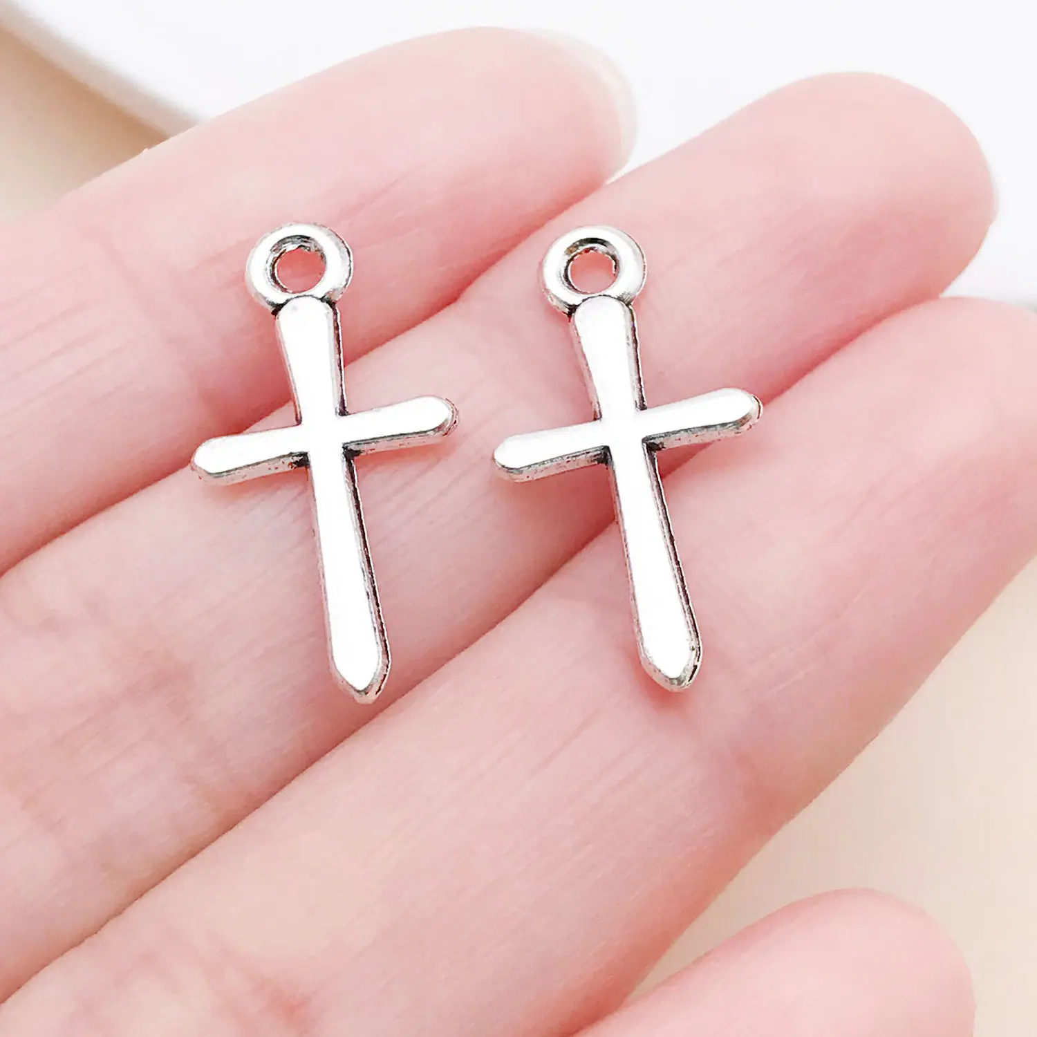 22334-X2-古银锌合金十字架22x11mm-0.5g