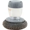 Cepillo para lavar ollas con mango de bola de acero para el hogar, artefacto automático de líquido para cocina, no daña la olla, no suelta filamentos, cepillo de limpieza conveniente