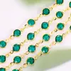Cadena de Diamante de Vidrio con Borde de Zircón de Color Conservante Color Cobre Puro 6.8mm Accesorios para Joyería DIY Pulsera Materiales Hechos a Mano