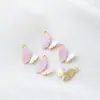 Borboleta Pendurada Banhada Diamante Exquisito Estéreo Brilhante Acessórios de Joias Pingente de Colar Brincos DIY