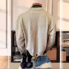 Suéter para hombre estilo americano con cuello Henry para otoño e invierno, corte limpio, estilo casual, capa base de punto de alta gama