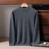 Nuevo Suéter de Cachemira de Color Sólido para Hombre Otoño/Invierno 2026 Suéter de Punto Casual con Cuello de Cuello Alto Doble Capa Camisa Base