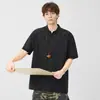 Ropa de Hombre An Yang Jacquard Solapa Manga Corta Holgada 2026 Verano Nuevo Polo Camisa Casual Media Manga Transfronterizo Disponible