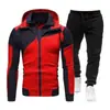 2025 Novo Conjunto de Moletom Masculino Amazon Personalizado com Blocos de Cor, Camada Dupla, Zíper, Capuz, Corte Slim