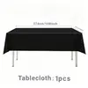 Amazon En Stock Color Sólido Negro Set de Vajilla Desechable Platos de Papel Banderines Triangulares Mantel Cuchillo Tenedor Cuchara Suministros para Fiesta