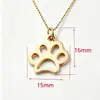 Collar con colgante de pata de gato de acero inoxidable europeo y americano, joyería al por mayor con colgante de huella de pata de perro simple personalizado