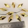 DIY Metal Imitação Costurado à Mão Contas Soltas Strass em Forma de Diamante Acessórios para Roupas Cosplay Anime Feitos à Mão 20X34MM Cor Dourada