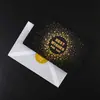 Bendición de Negocios Negra Tarjeta de Felicitación de Gama Alta Exquisita Estampado en Caliente Bendición Literaria Postal de Agradecimiento Tarjeta Pequeña Hecha a Mano DIY